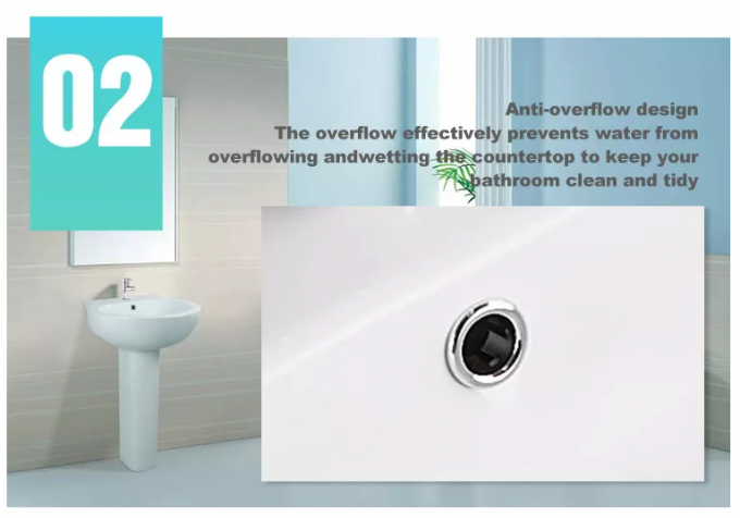 El lavabo de pedestal ideal superficial sólido clásico del estándar semi hunde los 550cm 6