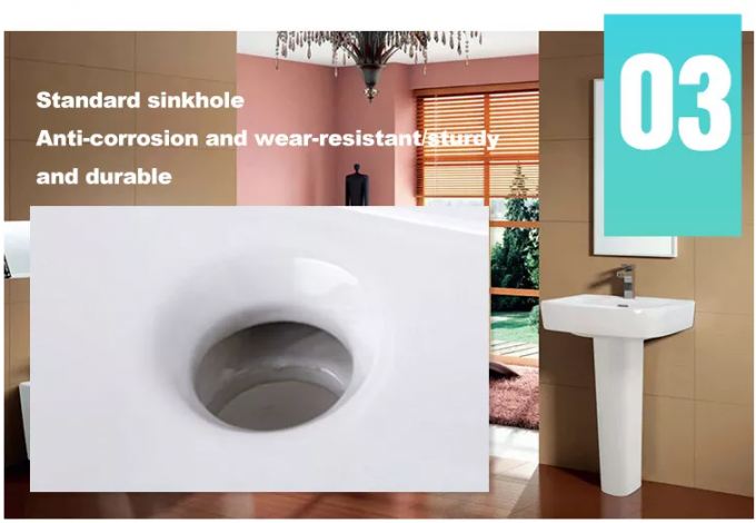 El lavabo de pedestal ideal superficial sólido clásico del estándar semi hunde los 550cm 7