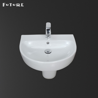 Lavabo de cerámica del pedestal piso del fregadero del pedestal de 12 pulgadas - montó blanco