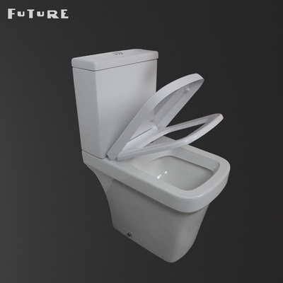 Cuadrado cercano suave de la trampa de la funda de asiento P 18 pulgadas - retrete alto blanco