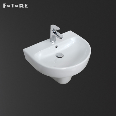 Lavabo de cerámica del pedestal piso del fregadero del pedestal de 12 pulgadas - montó blanco