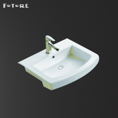 Superficie sólida de cerámica del solo del agujero ISO9001 de cuarto de baño lavabo del gabinete