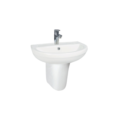 Lavabo de mano blanco moderno del lavado del pedestal 500m m un agujero