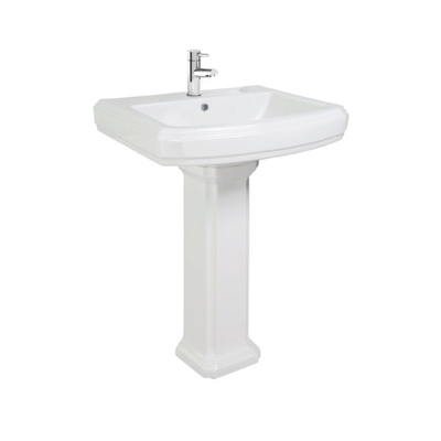Solo golpecito del desbordamiento del cuarto de baño de pedestal del lavabo del fregadero moderno anti del pedestal