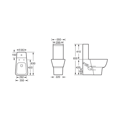 3L rasante dual 6L Wc Eco del baldeo de la situación del piso del retrete de 2 pedazos amistoso