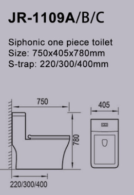Diseño estupendo 50m m del tubo del retrete de una pieza sin rebordes filipino resistente de Siphonic del rasguño