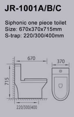 El armario europeo de la pieza única de la trampa de S rasguña Watercloset filipino resistente