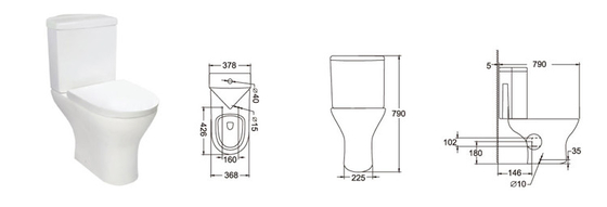 Standard Size Soft Close Toilet Seat Cover with Single Flush System